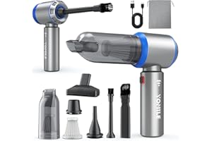 YOMILE Aspirateur à Main, 25000Pa/120W Mini Aspirateur sans Fil Portable & 210.000 tr/min électrique Avec Moteur Sans Brosse, Multifonctionnel Aspirateur Voiture Sans Fil Pour Bureau, Maison, Cuisine, Poils