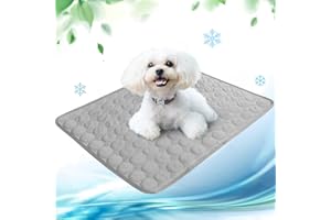 NIBESSER Tappetino Refrigerante per Cani Piccoli Tappetino Rinfrescante per Gatti Impermeabile Antiscivolo Tappeto Refrigerante Cane per Cuccia Casa Viaggio Macchina，S-50x40cm，Grigio