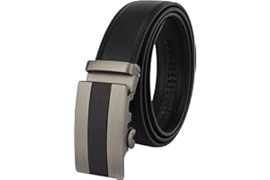 Masters & Stylists Cintura Uomo, Cintura in Pelle con Fibbia Automatica Senza Buchi, Cinta Elegante e Resistente, Regalo Uomo, Larghezza 3.5cm, Lunghezza 110cm o 120cm