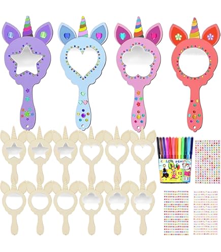 Kit Diy Licorne Kit Créatif Licorne En Bois - 398 Pièces - 30 Licornes, Strass, Crayons - Activité Manuelle Enfants Decoration Anniversaire Princesse