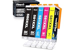 Timink PGI-580XXL CLI-581XXL Kompatybilny Zamiennik do Canon 580 581 XXL, Wkład Atramentowy do Canon Pixma TS6250 TR8550 TS8150 TS8250 TS6151 TS8151 TS9150 TR7550 TR7500 TS6150 （5 sztuk）