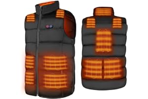 DR.PREPARE Unisex Heated Gilet, with Three Adjustable Sizes, Lightweight Heated Jacket with 3 Heating Levels, 10 Heating Zones, Smart Buttons(Battery Pack Not Included)