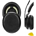 Geekria QuickFit Replacement Ear Pads Compatible with Jabra Evolve2 65 UC/MS, Evolve2 40 UC/MS, Elite 45h Headphones, Repair Parts (Black)