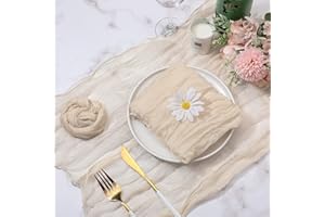 3Z FUNJXHEY 30 Stück Gaze Käsetuch Servietten Sage Green Gauze Cheesecloth Napkins Dinner Soft Cotton Table Vintage Boho handgefärbte Baumwolle 50 x 50 cm Hochzeit Party Brautparty Cafe Restaurant (30er Beige)