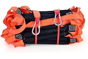 Meidansini Fire Escape Ladders, 8M Emergency Fire Ladder Training Soft Ladder, Flame Resistant Rope Ladder 2-3 Story Reusable Window Balcony Treehouse Safety Rescue Ladder