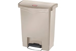Rubbermaid Commercial Products Slim Jim 1883456 - Contenedor con pedal frontal, capacidad de 30 l, gris
