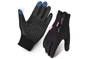 SLB Cycling Gloves, Waterproof Touchscreen in Winter Outdoor Bike Gloves Adjustable Size Black