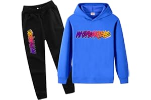 HodarSun Boys Girls Tracksuit Hoodie Sweatshirt and Pants 2pcs Sets Youtube Gamer Pullover Cartoon Print Clothes Age 2-13 Years