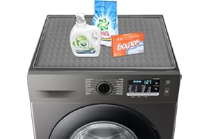 OLIGGIVE 60 X 50 Waschmaschinenauflage,Silikon Abdeckmatte für Waschmaschine & Trockner,rutschfeste, schwere, wasserdichte und abwaschbare Schutzauflage für Haushalt, Küche & Waschraum(Grau, 1cps)