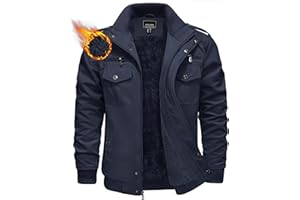 KEFITEVD Chaquetas de Invierno de Vellón para Hombre Chaqueta Militar Gruesa y Cálida Multibolsillos Cortaviento Chaqueta de Trabajo