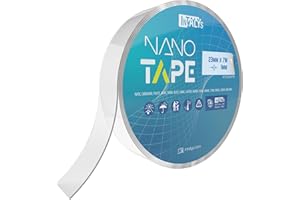 INTALYS InTAPE Nano Tape, Nastro Biadesivo Extra Forte in Gel Trasparente Rimovibile e Riusabile (23x1mm, 7 Metri)
