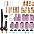 sourcing map 49pcs Tig Torch Kit for WP-17, WP-18, WP-26 with TIG Welding Torch Tungsten Electrode Holder Connector Ceramic Nozzle for Welding Related Equipment