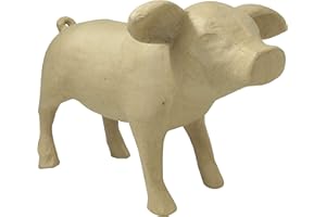Decopatch Décopatch LA013C Ferkel aus Papmaché, Größe L, 41 x 27 x 28 cm, zu Personalisieren) 1 Stück natur