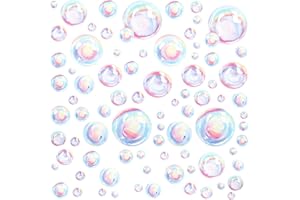STYQUENZER Bubble Wall Decals, Colorful Bubbles Stickers Bathroom Wall Decal Underwater World Background Ocean Walls Decals for Walls Bubbles Decor for Kids Room Mermaid Theme Bathroom Bedroom