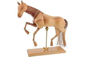 U.S. Art Supply Wooden 8" Horse Artist Drawing Manikin Articulated Mannequin