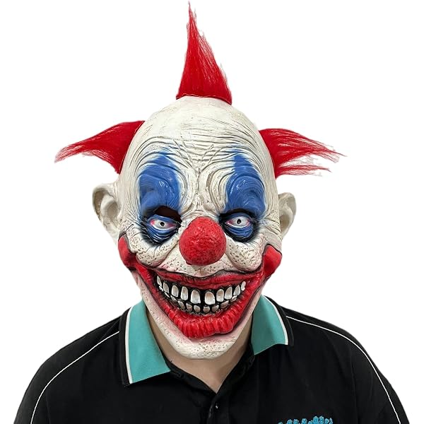 Gruselige Halloween-Clown-Maske Aus Latex – Vollständige Maske Mit Perücke Für Kostüm-Partys & Cosplay
