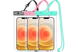 Razobws 3 Stück 2024 wasserdichte Handyhülle, IPX8 Reise Gadgets und Urlaub Must Haves, Wasserfeste Wasserdichter Beutel für Travel Schwimmen, Wasserdicht für iPhone 15 14 13 12 11 Pro Plus Galaxy