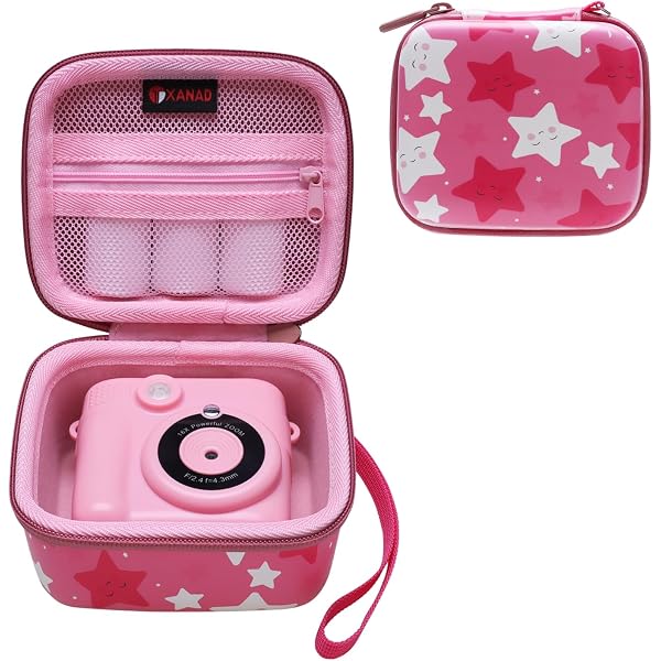 Arvok Custodia Per Fotocamera Bambini – Universal Case Rigida In EVA Per Mini Fotocamere Digitali, Viola - copertina