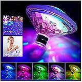 Caxmtu Floating Pool Led Tub Lights Underwater Lamp for Bath Disco Pond Swimming Pool Child Bath Toys, 7 Modes Assorted Color