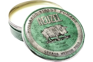 Reuzel Green Grease Medium Hold Pomade - Concentrated Oil Hairstyling Vegan Formula with Natural, Firm and Organic Hold - Defining Grooming Product with Effortless Shine - Original Fragrance - 340 g
