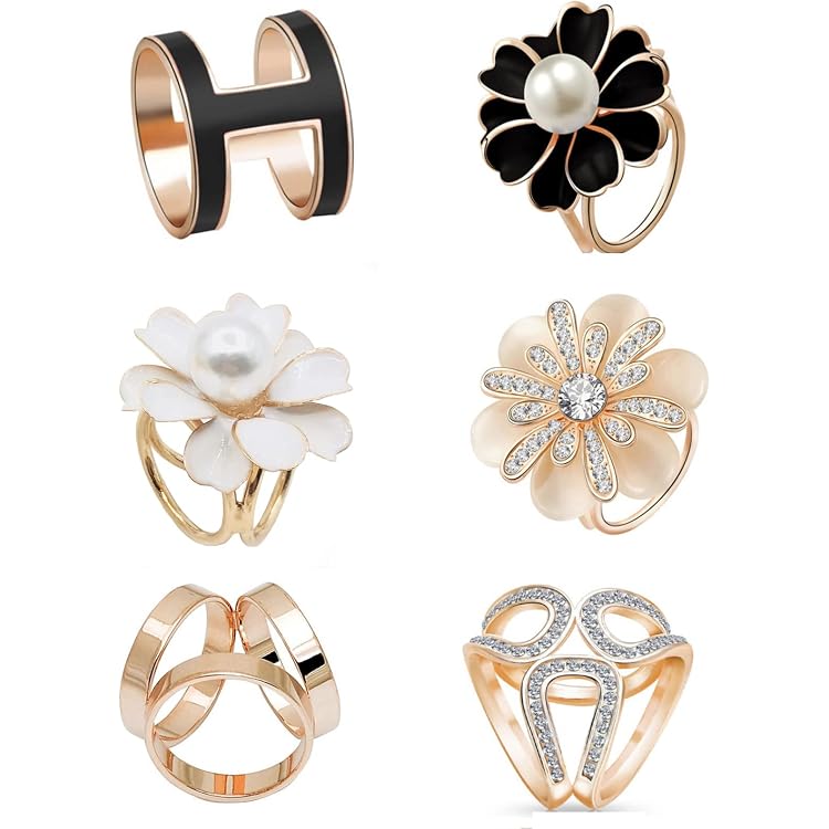 Fermoir écharpe – Boucles Clips Anneau Large – Chaîne épaisse En Alliage Ti – Femme