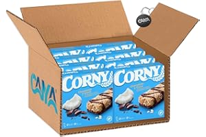 Corny Barrette di Cereali con Cioccolato al Latte e Scaglie di Cocco 150g [CAIYA® BOX da 8 Confezioni]