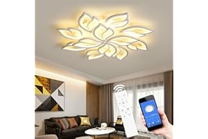Tetipa Plafonnier LED Dimmable, 90-180W Luminaire Plafonnier Salon Télécommande APP, 3000k-6500k Lampe de plafond Lampe de Plafond per Chambre Salle à manger Luminaire Plafonnier