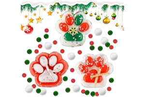OPEIXSAYKOC 3 Pezzi Natale Zampe di Gatto Squishy, Giocattoli da Spremere Zampe di Gatto, Natale Squishy Zampa di gatto Arcobaleno, Fufu squishy Squeeze Paw, per Bambini e Adulti