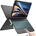 FUWANG Touchpad Keyboard Case for iPad Air 11 inch M2 2024 & for iPad Air 5th 4th Generation Case with Keyboard 10.9 inch- 180° Flip Multi-Touch Backlit Keyboard Case with Pencil Holder,Space Black