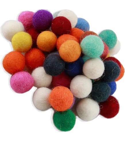 PD00384-Boules de laine en feutre de 2M. 30 pièces. ornement suspendu