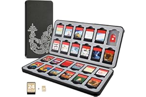 PALPOW Switch Spiele Aufbewahrung Box, Switch Game Card Case kompatibel mit Nintendo Switch Spielen & Micro SD Karten, Switch Kartenbox Hülle mit 24 Spielen Platz - Grau Schwarz