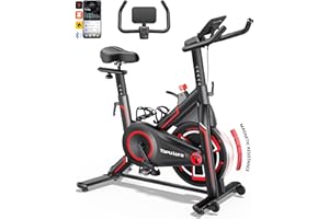‎TOPUTURE TOPUTURE Heimtrainer Fahrrad mit APP, Leiser LCD Ergometer Heimtrainer bis 150KG,15 KG Schwungrad Spinning Bike Indoor mit Widerstand, Fitnessbike für zuhause Mit Weicher Sitz