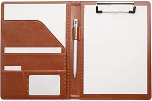 ‎MYMAZN Klemmbrettmappe A5 Klemmbrett A5 Schreibmappe mit Klemmbrett Konferenzmappe A5 (Braun)