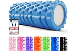‎UNYCOS unycos - Faszienrolle (33x14 cm), Fitness-Rolle mit 3D Texturmassage und 50 Übungen E-Book, Hartschaumrolle zur Selbstmassage, Belastbar 130 kg, Massagerolle für Funktionales Training (Hellblau)