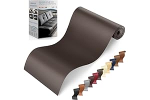 YAFLC Patch de Réparation en Cuir Café foncé, 10x160cm Kit de Patch en Cuir, Patch Cuir Rénovation pour Sièges de Voiture, Canapés, Sacs à Main, Vestes, Meubles.