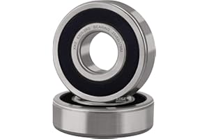 XiKe 2 Pezzi 6305-2RS Cuscinetti a sfera 25x62x17mm Acciaio cromato e Doppio sigillo in gomma, Pre-lubrificati, 6305RS Cuscinetto a sfere a gola profonda.