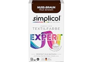 ‎SIMPLICOL simplicol Textilfarbe expert Nuss-Braun | Perfekt zum Batiken und für kreative DIY-Projekte | Einfache Anwendung | Farbpulver | 150 g
