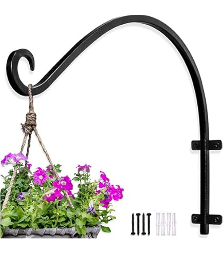 Lot De 20 Crochets Muraux En Fer Noir Avec 40 Vis Pour Décoration De Jardin Pour Plantes, Mangeoires à Oiseaux, Carillons éoliens