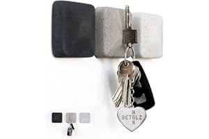BETOLZ – Schlüsselhalter magnetisch magnetischer Schlüsselhalter aus Beton 3er Set fest klebende Wand Schlüsselmagnete für perfekte Schlüsselorgansisation