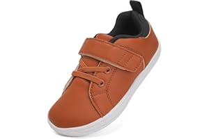 ICEUNICORN Calzado Descalzos Niños Niñas Amplia para Barefoot Exterior Interio Ligeros y Deporte Transpirables Zapatillas de Trail Minimalistas(Marrón, 32EU)