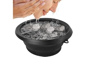 Oldmoom Face Bowl for Ice | Quick Cooling Built-in Icetray Foldable Wash Basin,Cosmetic Beauty Tool, Portable Washing Basin for Soothe Skin, Reduce Puffiness, Home Use