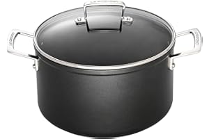 Le Creuset Faitout en Aluminium Forgé avec Couvercle en Verre, 28 cm, Anthracite/Argenté,51102280010502