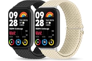 Wizvv Pleciony pasek do Xiaomi Mi 9 Pro / 8 Pro / Redmi Watch 5 / Watch 4, elastyczny, miękki nylonowy pasek do zegarka, zapasowy pasek do zegarka, dla mężczyzn i kobiet, 2 sztuki