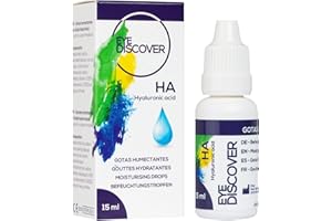‎EYE DISCOVER EYE DISCOVER Augentropfen gegen Trockene Augen mit Hyaluronsäure, Benetzungstropfen mit doppelter Befeuchtung, 15 ml