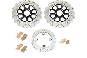 T | TARAZON Tarazon - Dischi freno + pastiglie freno anteriore per Kawasaki ZX9 R Ninja ZX9R ZX-9R 2000 2001