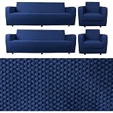 bibaha Balpete 3+3+1+1 fitted sofa cover | fitted seat cover | seat cover set petrol blue 180 x 230
