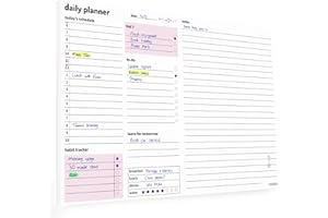 BELLA BESO A4 Daily Planner Pad – 52 sheets - Organiser with Daily Schedule, Large Notes Area, To Do List Daily Planning, Habit Tracker – Tear Off Desk Pads for Work, Business, Home or Exam Study Revision