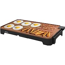 BELLA XL Ceramic Titanium Electric Grill Plate, Prepares 15 Eggs at One Time, Healthy Eco-Non-Stick Coating, Effortless Cleaning, Large Retractable Cooking Surface, 30.5 x 56 cm, Copper/Black