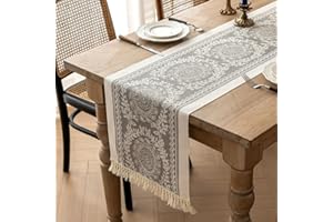 UPCHASE Runner Tavola Moderno, Centrini Moderni da Tavolo per la Cucina Mobili, Runner Tavolo, Decorazione per Festa di Festival Compleanno e Matrimonio (35x180 cm, Grigio)