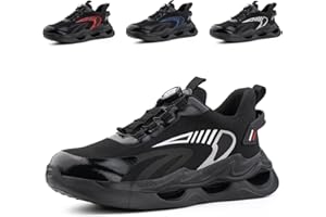 Loiston Sicherheitsschuhe Herren Arbeitsschuhe Damen Leicht Stahlkappenschuhe S3 S2 S1 Atmungsaktiv Schutzschuhe mit Drehknopf Unisex Gr.37-47